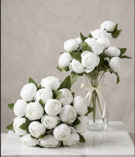 ورد بيوني جديد ( ابيض & اوفوايت )