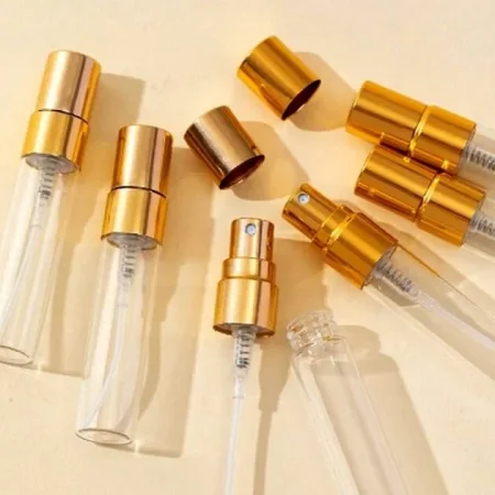 انابيب عطر 5 مل زجاج غطاء ذهبي ( 12 قطعة )