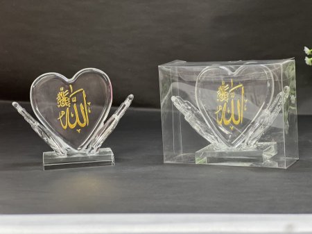 كرستالة قلب 🤍 مع كفين