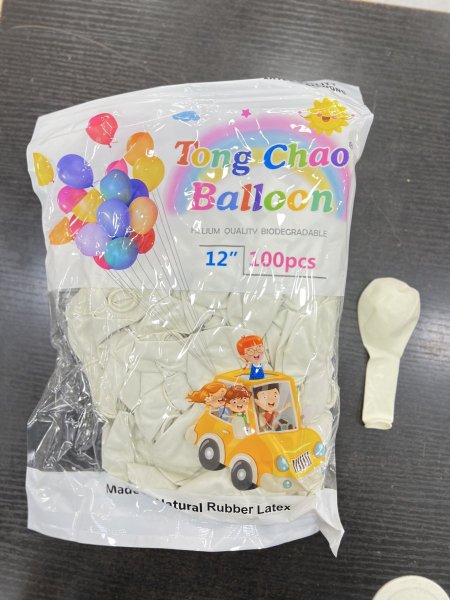 بالونات مطاط ابيض / 100 حبة